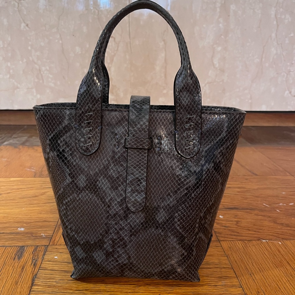 Rebecca minkoff blue snake print tote bag